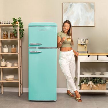 Холодильник Cecotec Bolero CoolMarket 2D Origin 86L: 89,3 см, 48,7 см, 86 л, Клас E, з відділенням для льоду, внутрішнім освітленням, хромованим ручками