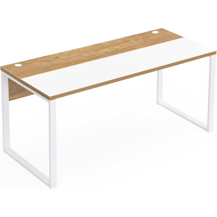 Стіл B&D Home Noel офісний стіл з кабельною каналізацією промисловий дизайн дуб пісочний, 12103-120-SCHW (білий, 160 x 75 см)
