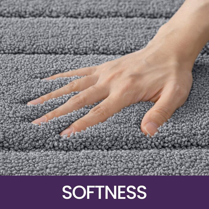 Набір килимків для ванної кімнати DEXI, 2 шт., 40 x 60 см, сірий. Нековзкі, м'які, швидковисихаючі килимки для душу, ванни та туалету. Машинне прання.