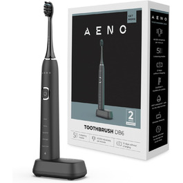 Електрична зубна щітка AENO DB6 Sonic – 5 режимів, 40 днів роботи, бездротове заряджання, преміум-щітинки, нагадування про заміну насадки, 46 000 вібрацій/хв, чорний