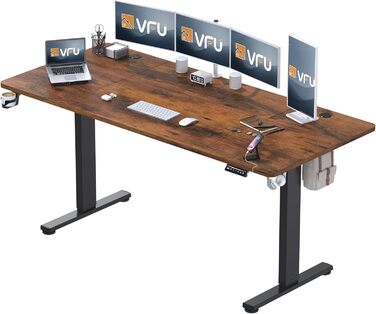 Регульований стіл з USB-C зарядкою 140 x 60 см, функція пам'яті. Стабільний електричний стіл, стоп-стіл, регульований комп'ютерний стіл (Колір: Коричневий, Розмір: 200 x 80 см)