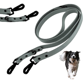 Повідець для собак favvity Pet регульований, миється, водонепроникний, надміцний, подвійний повідець довжиною 1,8 м, повідець для собак (м'ятно-сірий)