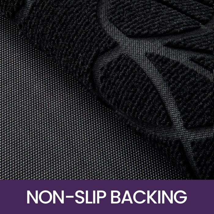 Килимок для дому та вулиці DEXI, 60x90 см, чорний, неслизький, миючий, для входу, балкону, тераси