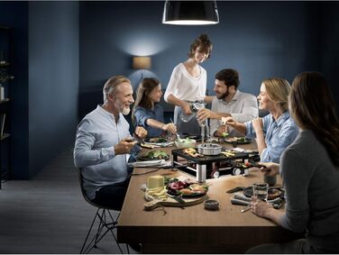 Станція WMF Lumero 3в1 Gourmet: Ракле-Фондю, електрична, для 8 осіб, регулювання температури, LED-підсвітка, 1800 Вт, нержавіюча сталь матова