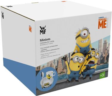 Набір дитячого посуду Minions WMF з порцеляни (3 шт.) з ложкою, від 3 років: тарілка, чашка, ложка, для сніданку, безпечний, миється в посудомийній машині