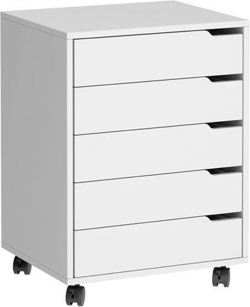 Контейнер для документів Sogesfurniture, офісний шафа з 5 висувними ящиками, білий