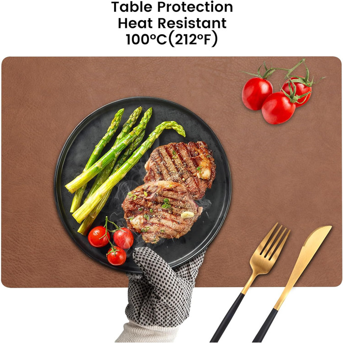 Набір підставок під гаряче YIHELU, 6 шт., штучна шкіра, зелений м'ятний/кремовий, миючіся, антиковзні