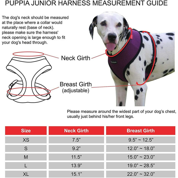 Собача упряж Puppia Junior - не для собак - Дубова і дуже м'яка-підходить навіть для вепрів-упряж для собак, PAMA-AC978 (XL, Чорний)