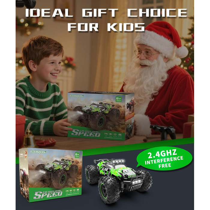 Радіокерований позашляховик Carox 1:18 2.4GHz 25 км/год з підсвічуванням, Monstertruck для гри