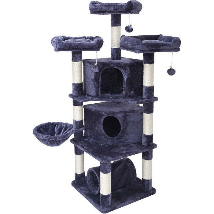 Котяче дерево Cat Tree з 3 платформами, Smoke Grey EMPJ030G, 164