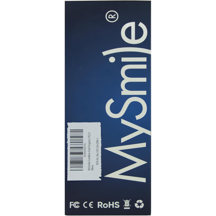 MySmile LP221: Бездротовий ірigator для зубів з UVC стерилізацією, 335 мл, OLED-дисплей, 4 режими, 8 насадок, для дому та подорожей, чорний