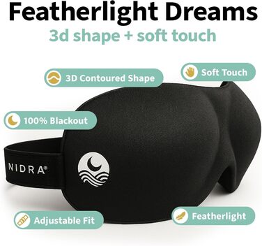 Маска для сну Nidra Konturierte для тих, хто спить на боці - нульовий тиск, блокує світло, фіолетова, стандартний розмір