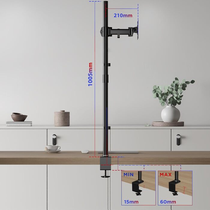 Тримач для двох моніторів Duronic DM35V2X1 | Регульована підставка для ПК з VESA 75/100, гнучка, для офісу та дому