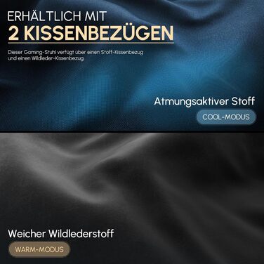 Dowinx Ігровий крісло, дихаючий офісний стілець з високоякісного матеріалу, ергономічний PC стілець з 4D підлокітниками, регульований і поворотний ігровий стілець з підніжкою, блакитний