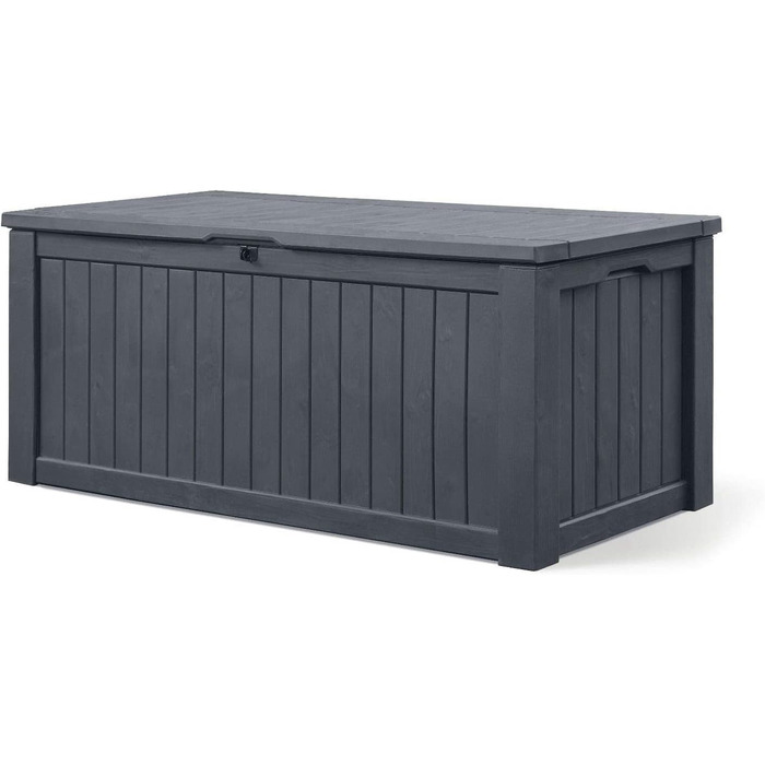 Ящик для подушок/зовнішній ящик Koll Living 570 л, водонепроникний, з вентиляцією, дерев'яний вигляд (антрацит), витримує до 250 кг