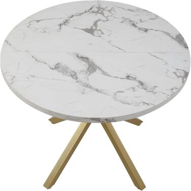 Набір обіднього столу GrandCA HOME з 4 стільцями, діаметр 100 см, для вітальні, кухні, їдальні, сірий та темно-сірий (мрамор + м'ятний)