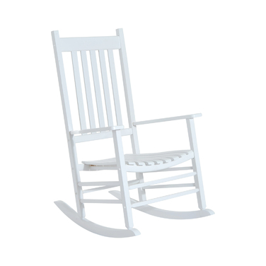 Дерев'яне крісло-гойдалка Outsunny з підлокітником, крісло-гойдалка Relax Chair Садове крісло білого кольору, 69 x 86 x 115 см, ідеально підходить для саду та тераси