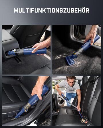 Аккумуляторний автомобільний пилосос Fanttik Slim V8 APEX, портативний ручний міні-пилосос 4-в-1 RobustClean™, 19000 Па/45 AW, 2 режими всмоктування, для авто, офісу та клавіатур (Синій)