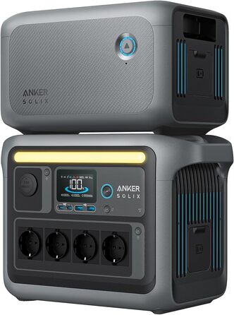 Anker SOLIX: Портативна електростанція, LiFePO4, 1800W, сонячний генератор, швидка зарядка, для кемпінгу та резервного живлення (опціональне сонячне панель)