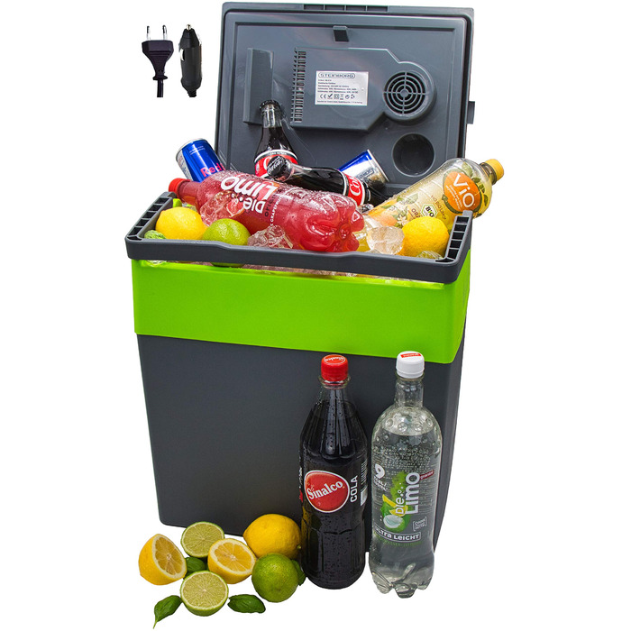 Термобокс-холодильник електричний 30л Gora Grey/Gilmo Green для авто, кемпінгу, пікніка