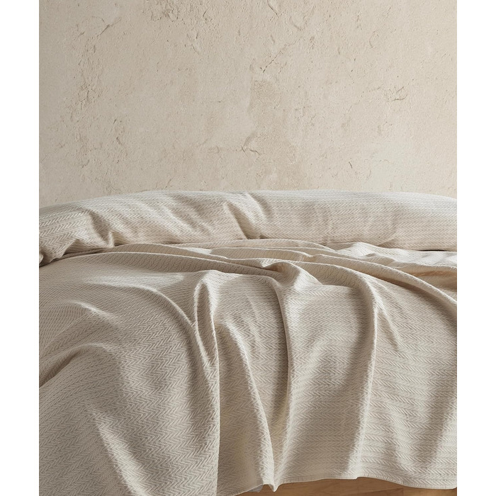 Покривало BOHORIA Premium XXL Napoli 100 бавовна Oeko-Tex покривало на ліжко з малюнком 220x240 см (Натуральна бавовна)