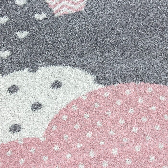 Дитячий килимок з ефектним малюнком у вигляді хмар, прямокутної форми, рожево-сірого кольору, не вимагає особливого догляду, для дитячої, ігрової, дитячої кімнат, розмір (120 см круглий)
