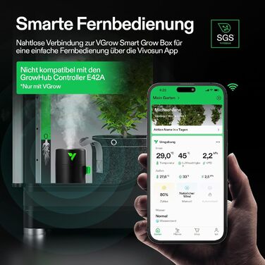 Зволожувач повітря VIVOSUN AeroStream U075 USB, 750 мл, холодний пар, 2 режими, автовимкнення, пульт, для гроубоксів