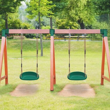 Шоукель для дітей BeneLabel: ідеально для дому та саду. Міцний гумовий сидіння, регульована висота 130-200 см, для підлітків та дорослих. Максимальне навантаження: 113 кг, колір - зелений