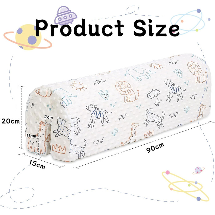 Захист для ліжечка HAVARGO для дітей (90 см) - бортик-пом'якшувач на борти ліжка, знімний чохол (білий)