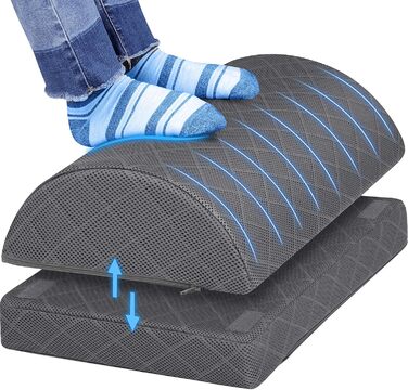 Підставка для ніг під стіл BlissTrends, регульована, з memory foam, для офісного та геймінгового крісла, ергономічна, для зняття болю в спині та попереку