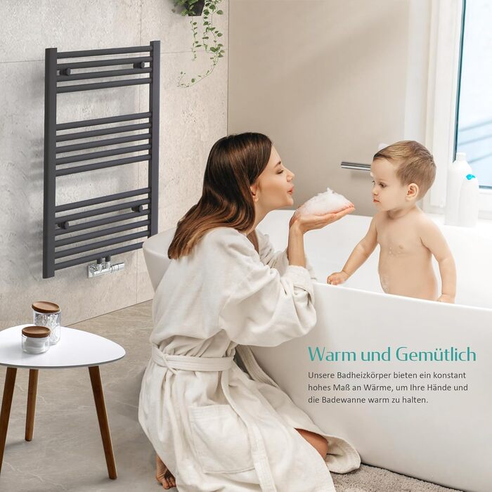 Електричний рушникосушар EMKE 1000x400 мм, антрацит, 356W