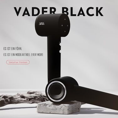 Високошвидкісний іонний фен для волосся AINA з безщітковим двигуном 160 000 об/хв, набір з дифузором, гребінцем та соплом, чорний (3A)