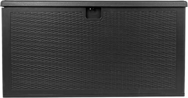 Скриня для зберігання речей Grindi Morus 570л - водонепроникна садові меблі, подушки, інструменти - для балкона, тераси, саду (Чорний)