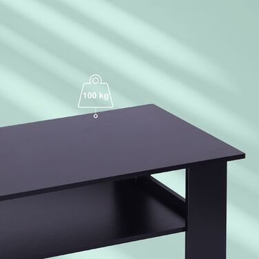 Зручний журнальний столик Relaxdays з нижньою полицею