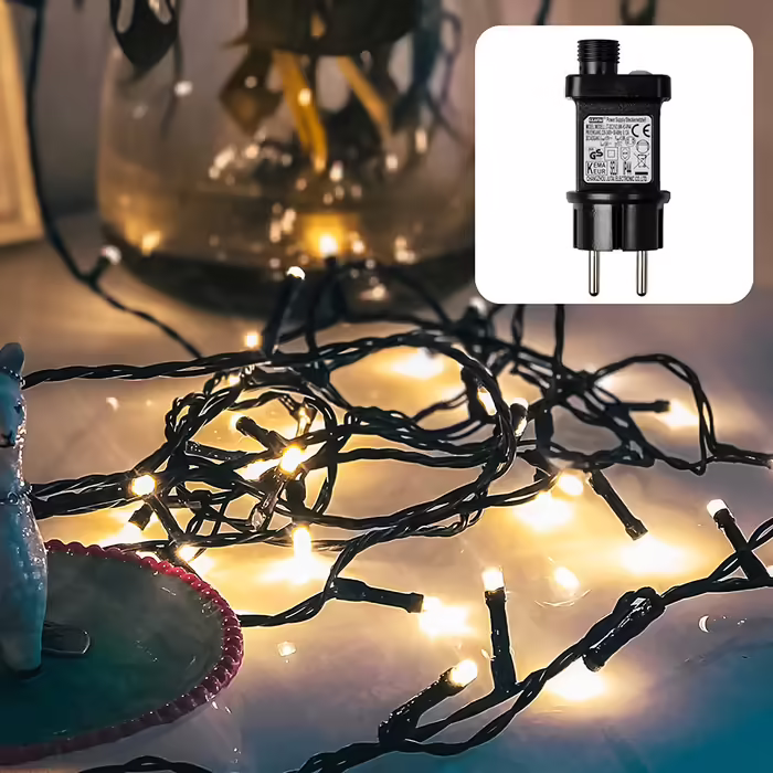 Гірлянда hellum LED для вулиці з таймером, 19,9 м, 200 теплих білих LED, електрична з зеленим кабелем, для ялинки