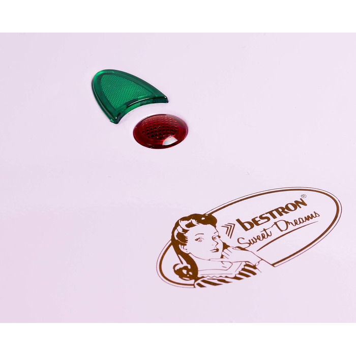 Вафельниця Bestron для класичних вафель-сердечок, Вафельниця з антипригарним покриттям для вафель у формі серця, ретро-дизайн, включаючи пропозиції рецептів, 700 Вт, колір рожево-рожевий одинарний