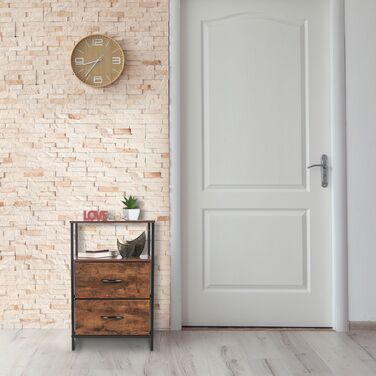 Приліжкова тумбочка Relaxdays Industrial з 2 висувними ящиками