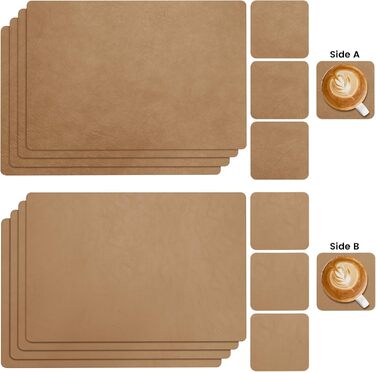 Набори серветок YIHELU: 6 шт., водонепроникні, з штучної шкіри, для кухні та їдальні, м'ятно-зелені/кремові