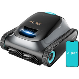 Робот-пилосос для басейну AIPER Scuba S1, очищення дна та стін, водолінія, ультраточний фільтр 3 мкм, акумулятор 180 хв, потужність 15900 л/год, керування через додаток, для вбудованих басейнів