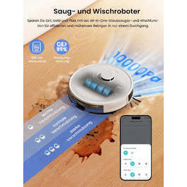 Робот-пилосос LEFANT M330 Pro з функцією миття підлоги, 3-в-1, 5000Pa, лазерна навігація, уникнення перешкод PSD, керування через додаток та голосовий помічник (M2S Pro)