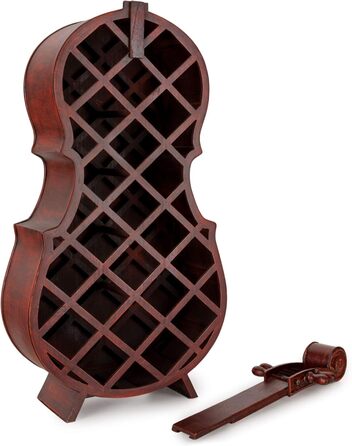 Стеллаж для вина Stradivino на 21 пляшку: дерев'яний винний ретро-стенд, ручної роботи, висота 135 см