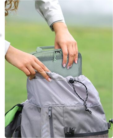 Набір компресійних органайзерів для валізи та рюкзака ECOHUB, 4 предмети, еко-серія з сіткою та бирками, зелений