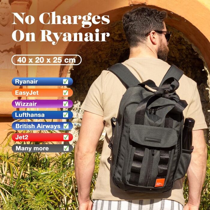 Рюкзак Cabin Max Memphis 20L Unisex Backpack - 40x20x25см Рюкзак для ручної поклажі з інтегрованим пакувальним кубом. Ідеальна сумка-рюкзак для ручної поклажі Ryanair Розміри 40 x 20 x 25 см Сірий