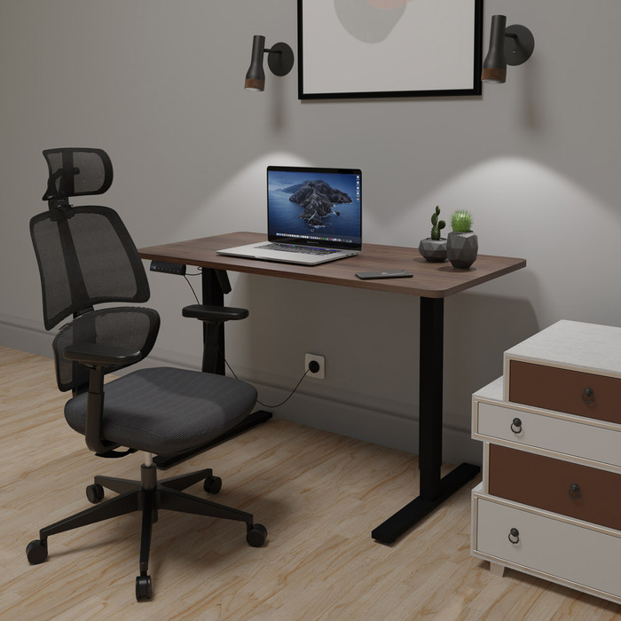 Комплект Mealux PowerDesk Lite Walnut+ Leo Air Plus Grey (арт. EVO-201 Lite Walnut /B +Y 546 KBG)