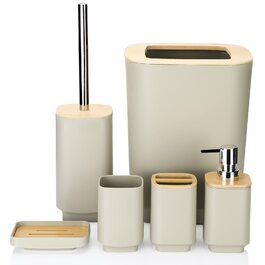 Набір аксесуарів для ванної кімнати JOTOM з бамбука (6 шт.) - сучасний дизайн