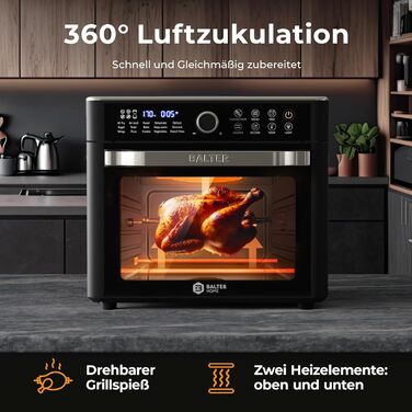 Фритюрниця аеро Balter HL-551T, 5.5 л, чорна, 12 програм, з вікном, 100 рецептів