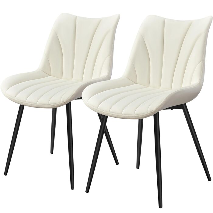 Набір обідніх стільців Yaheetech, 2 шт. з м'яким сидінням з велюру та металевими ніжками, для кухні, вітальні, обідньої кімнати, до 150 кг