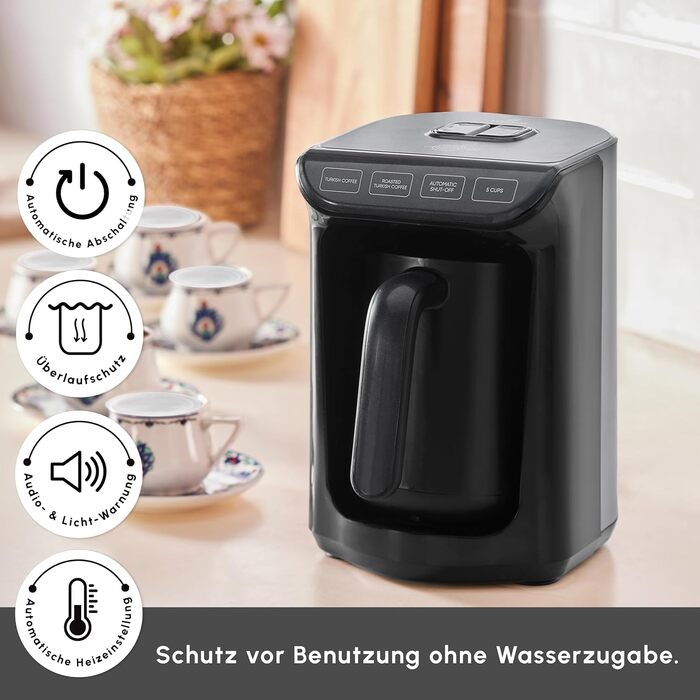 Кавомашина KARACA Hatır для приготування турецького кави з функцією обсмажування, 535W, сірий антрацит