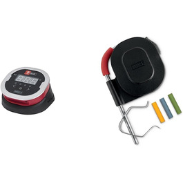 Термометр для барбекю Weber 7221 iGrill 2 Bluetooth, 3,2 x 10,8 x 5,0 см та 7212 зонд для камери барбекю, чорний