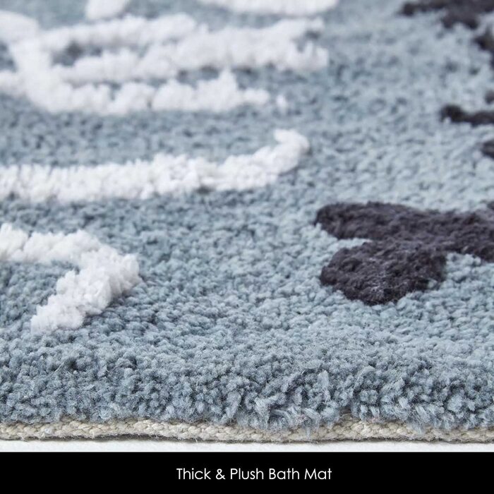 Домашні пейзажі набір з 2 килимків для ванної дамаський килимок для ванної 50 х 80 см і килимки для унітазу 50 х 55 см білий 100 з чистої бавовни (килимок для ванної 50 х 80 см, чорний)